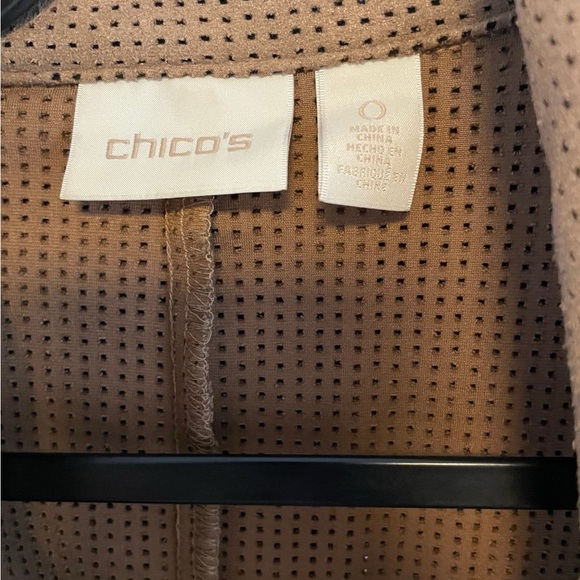 Chicos Tan Faux Suede Jacket Size 0 - Picture 3 of 3